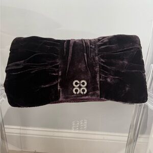 Coach Deep Purple Velvet Occasion Rhinestone Clutch Wristlet